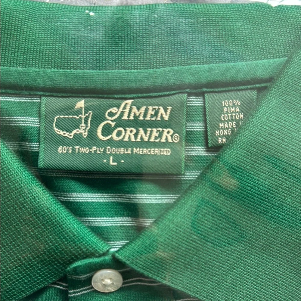 Masters Green Striped Polo Shirt - Picture 2 of 3